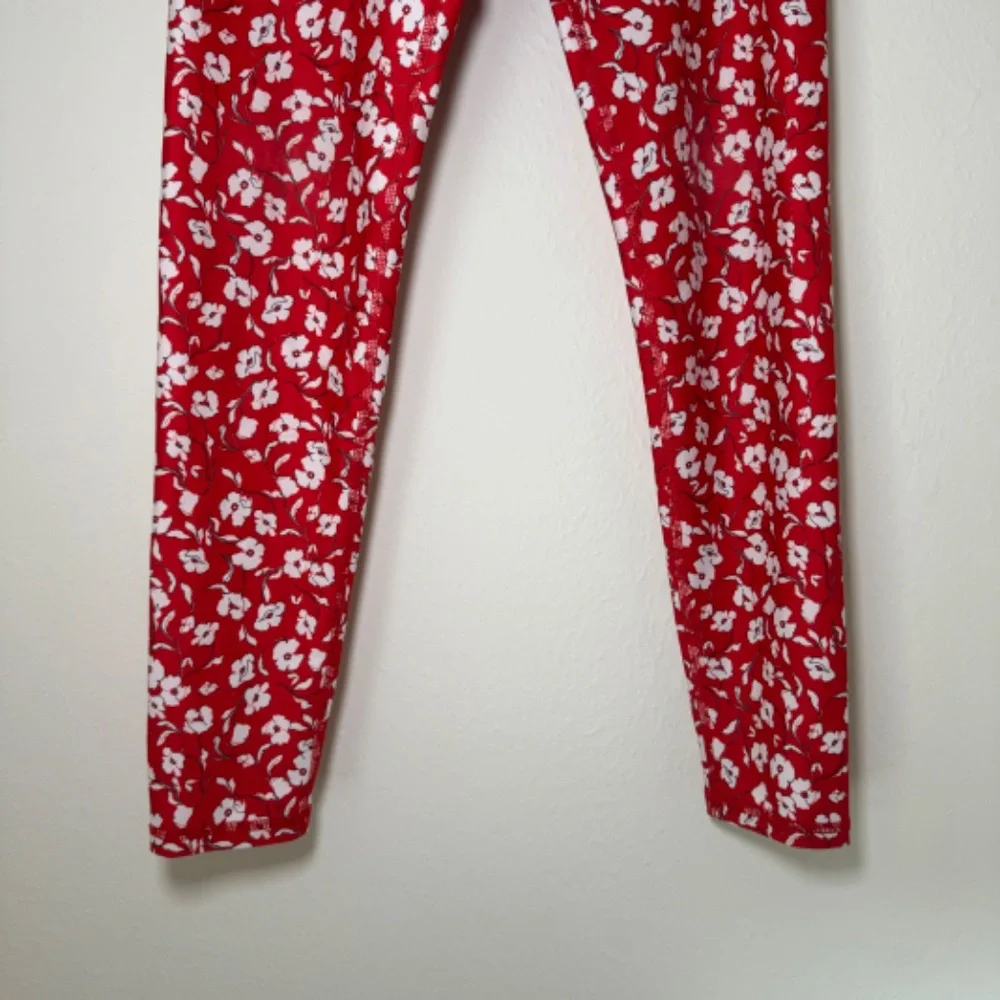 Spiritual Gangster Leggings Girl's Size 14 Red Floral Performance Yoga Active